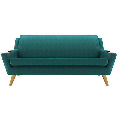 G Plan Vintage The Fifty Five Large 3 Seater Sofa Velvet Teal G Plan Vintage The Fifty Five Large 3 Seater Sofa Velvet Teal